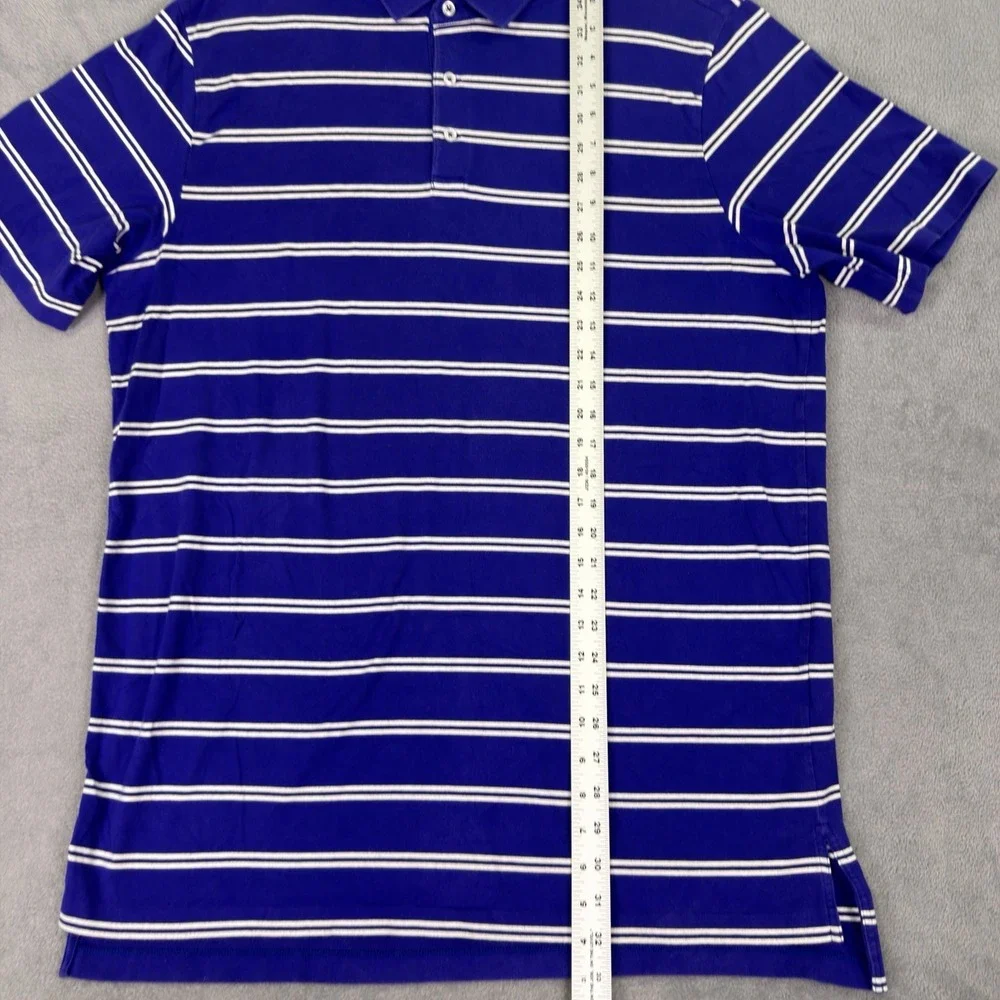 Polo Golf Ralph Lauren Polo Shirt Mens‎ XL Blue Striped Cotton Casual Preppy